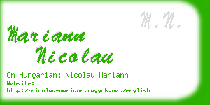 mariann nicolau business card